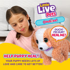 Little Live Pets Ouchies Exclusive Hazel The Poodle Plush, 50+ Sounds, Limping to Walking