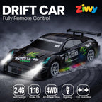 Zivvy Big Remote Control Car Black | 2.4G RC Drift Vehicle with 100 m Range, Smoke Effect, Neon Lights & Music | Rechargeable Remote Control Car | Best Gift for Boys & Girls 2 3 4 5 6 7 8+ Years