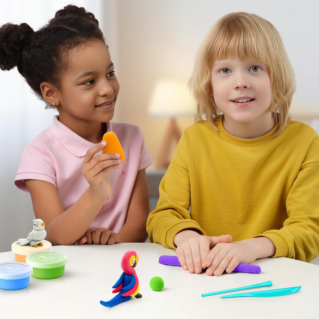 HEY CLAY Birds Set - Colourful Modeling Air Dry Clay for Kids - Air Dry Clay Kit 15 cans