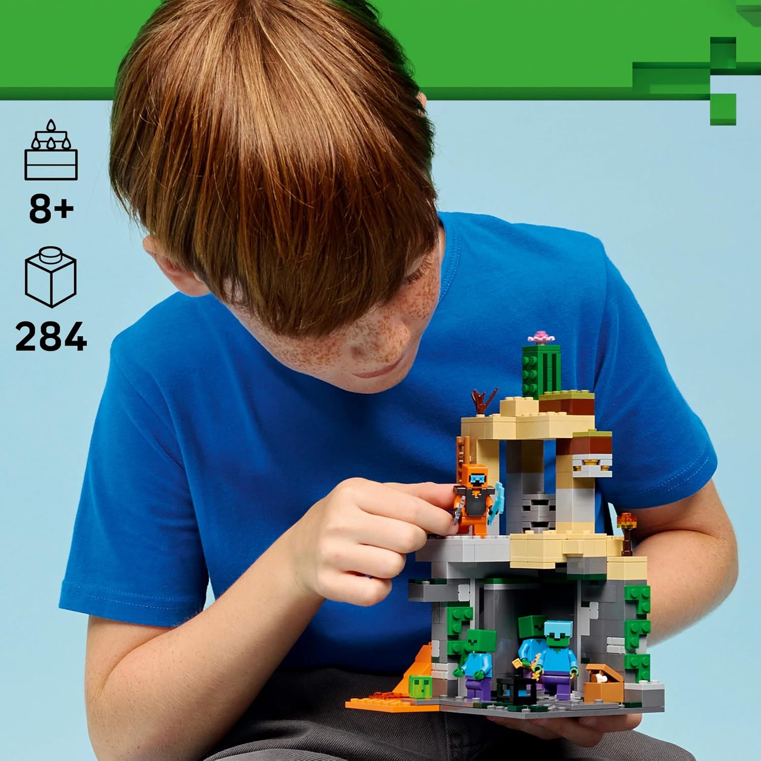 Lego Minecraft 21587 Zombie Dungeon Toy, Birthday Present, Blocks, Boys, Girls, Children, 8, 9, 10, Elementary School