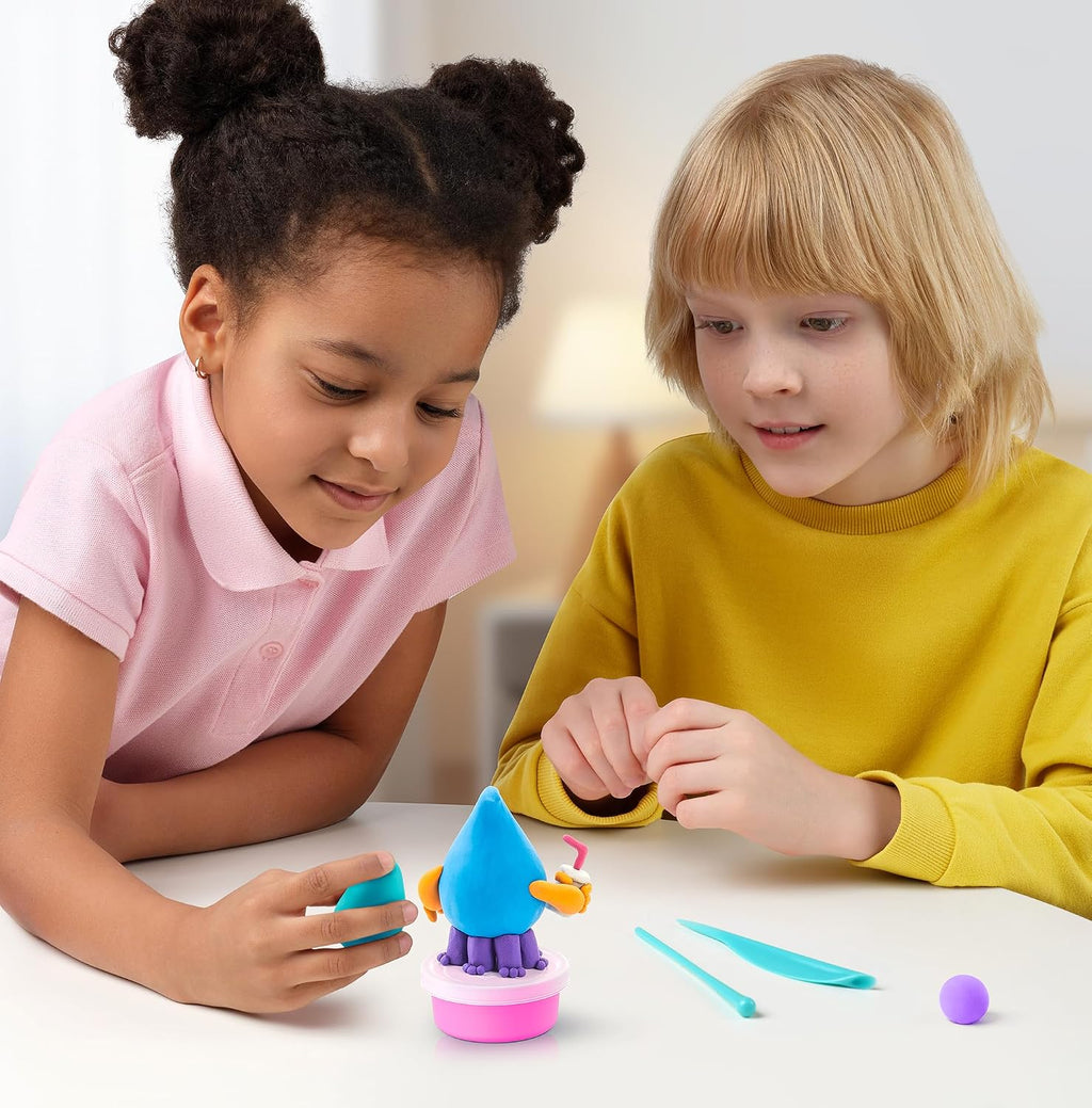 Hey Clay - Beasts Set-Colourful Modeling Kids-Air Dry Clay Kit 15 cans and Sculpting