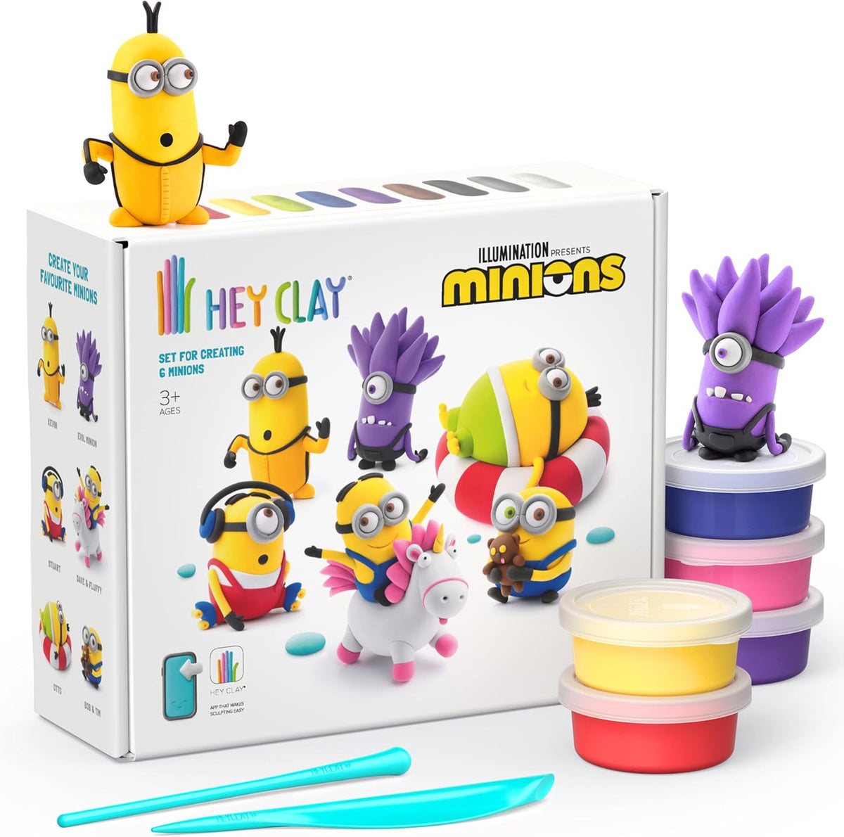 HEY CLAY Despicable Me Minions Set - Colorful Modeling Air Dry Clay for Kids - Air Dry