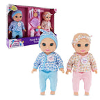 Baby Maziuna - Feed & Giggle Twins Baby Doll Playset - Multicolor - 16 Pcs