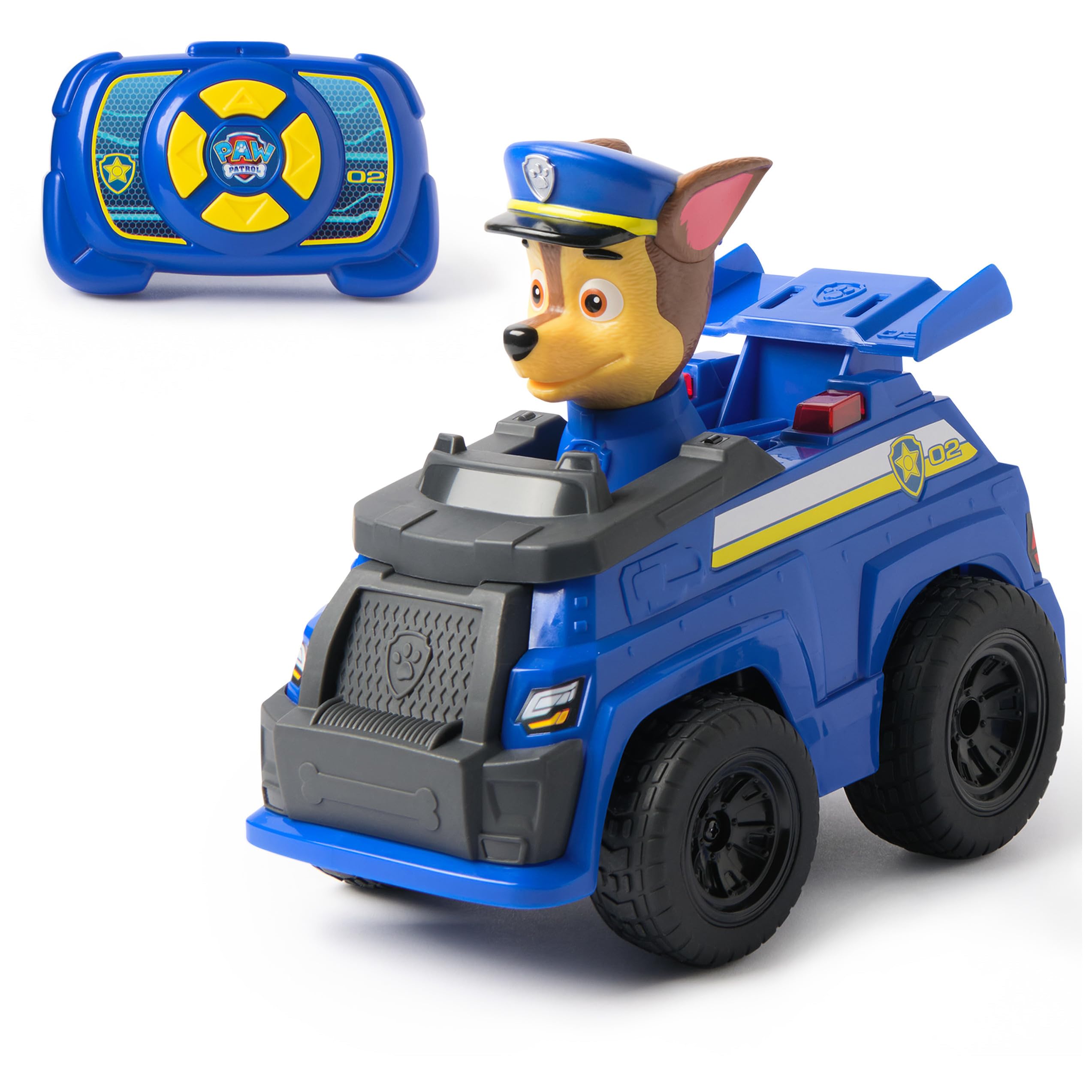 PAW PATROL Chases Remote Control Police Car with Light Effects, Approx. 25 cm, Easy Control with Remote Control, RC Car for Children Aged 3+