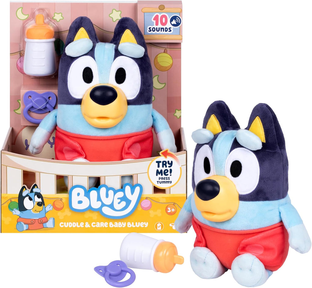 Bluey Baby verwöhnt und pflegt, füttert und beruhigt Baby, elektronisches Plüschtier 28