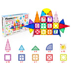 PicassoTiles Educational Set Magnetic Building Tiles with Unique Shapes