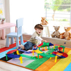 PicassoTiles 50pc Racecar Track Magnetic Tiles Educational Kids Toy