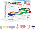 PicassoTiles 50pc Racecar Track Magnetic Tiles Educational Kids Toy