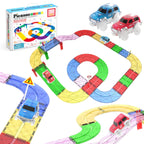 PicassoTiles Magnetic Tiles Race Track Car Thrilling Toy Playset