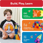 PicassoTiles Magnetic Tiles Building Blocks Mini Size Diamond Series