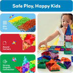 PicassoTiles Magnetic Tiles Building Blocks Mini Size Diamond Series