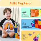 PicassoTiles 30pcs Mini Size Magnetic Tiles Sensory Magnet Toys Diamond