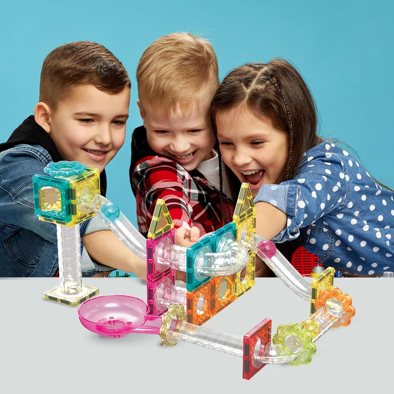 PicassoTiles Magnet Tiles Building Block Travel Size Magnetic Marble
