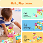 PicassoTiles Magnet Tiles Building Block Travel Size Magnetic Marble
