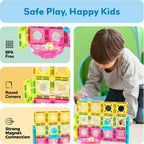 PicassoTiles Magnet Tiles Building Block Travel Size Magnetic Marble
