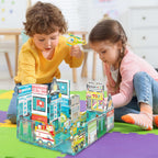 PicassoTiles Metro City Hospital Magnetic Tile Building Set with 8