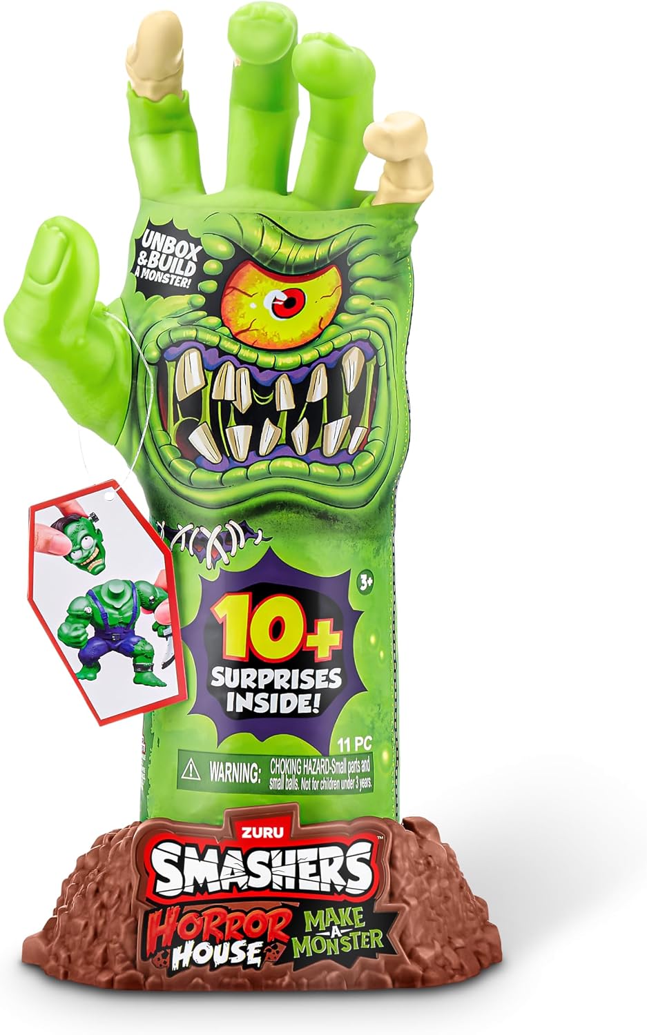 Smashers Horror House Dissect Skeleton Hand Playset with Over 10 Surprises, Build and Create Monster Figures, Slime