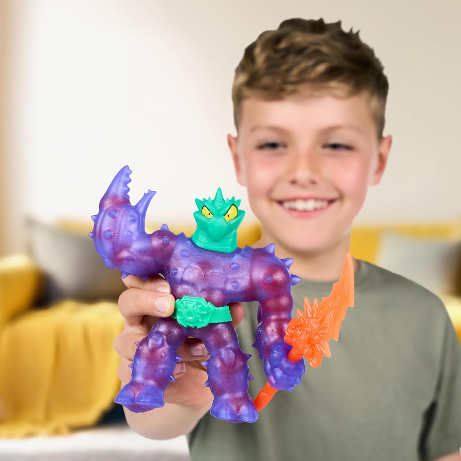 Heroes of Goo Jit Zu Meteor Madness, Stretchy Battle Cacticus Collectible Action Figure, with Unique Crunchy Goo Filling & Thunder Spear, Tactile Sensory Toy That Stretches Up to 3X Its Size