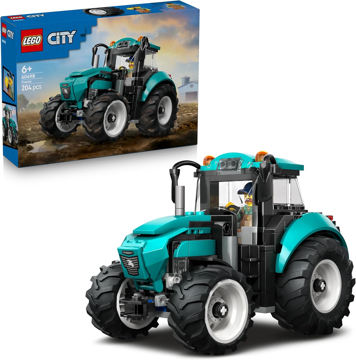 LEGO Lego 60498 City Tractor Toy, Birthday Present, Blocks, Educational, Boys, Girls, Children, 6, 7, 8, 9, Vehicle, Car toy