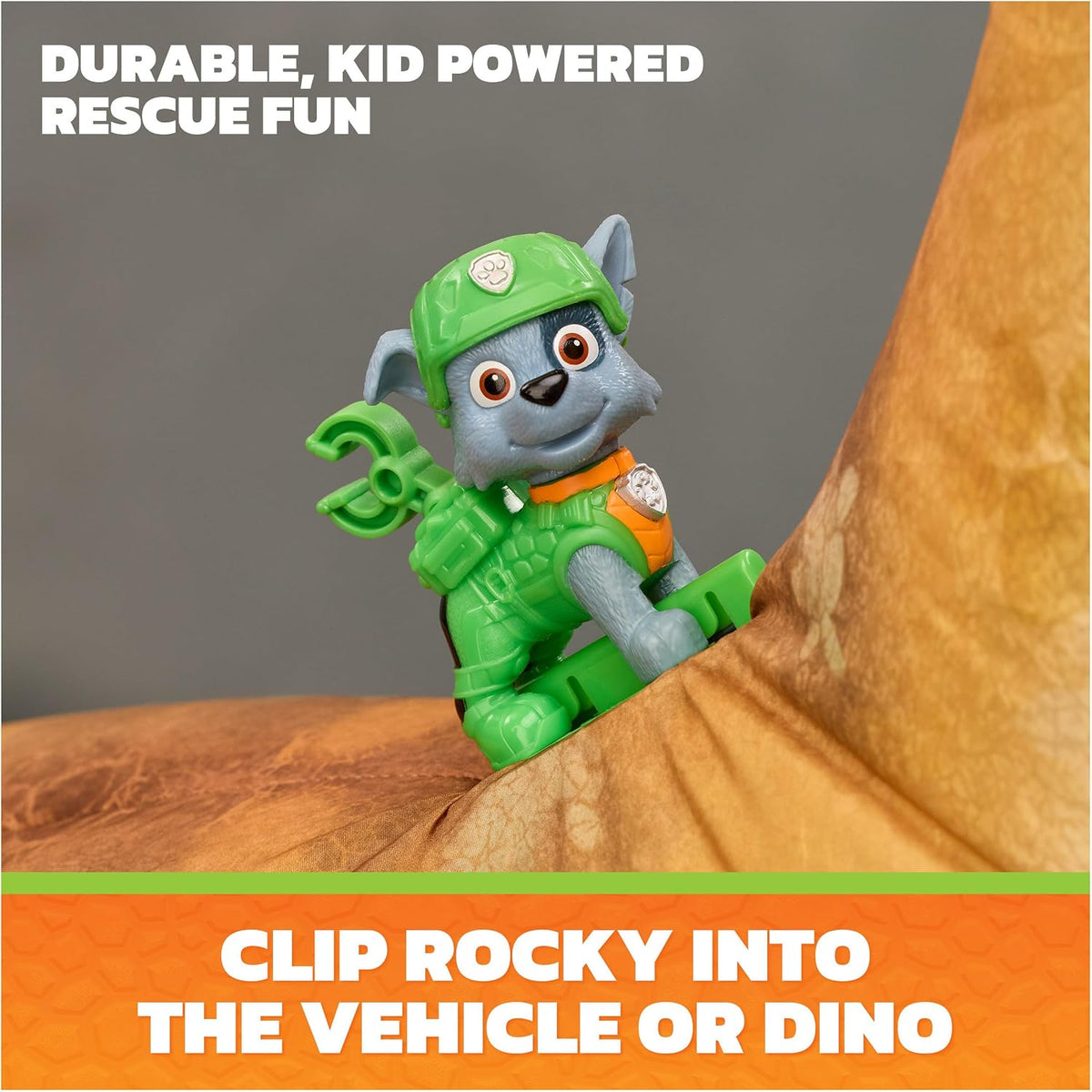 PAW PATROL: The Dino Movie Rocky's Megasaurus Transport Vehicle, Push Button Inflatable