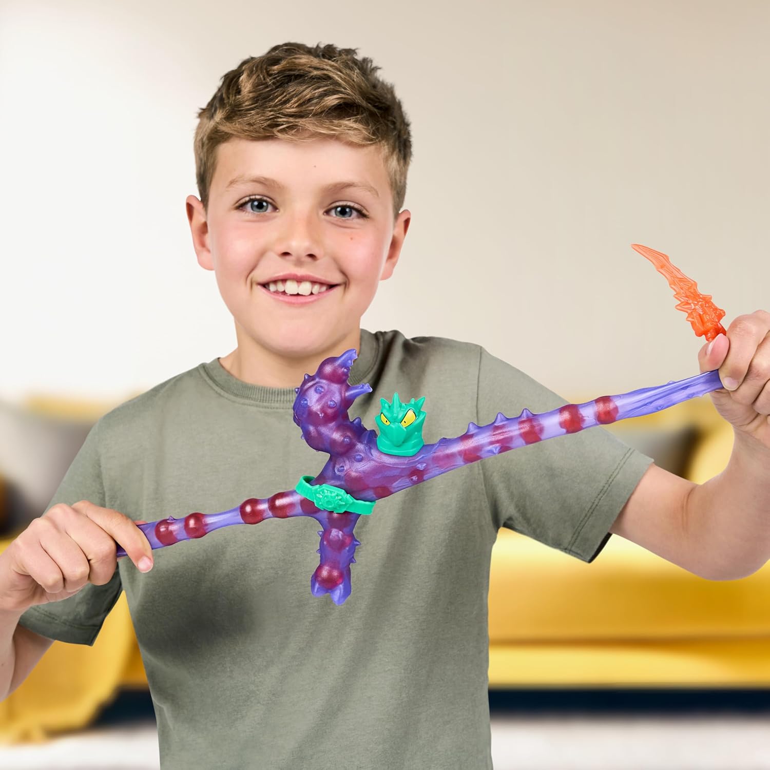 Heroes of Goo Jit Zu Meteor Madness, Stretchy Battle Cacticus Collectible Action Figure, with Unique Crunchy Goo Filling & Thunder Spear, Tactile Sensory Toy That Stretches Up to 3X Its Size