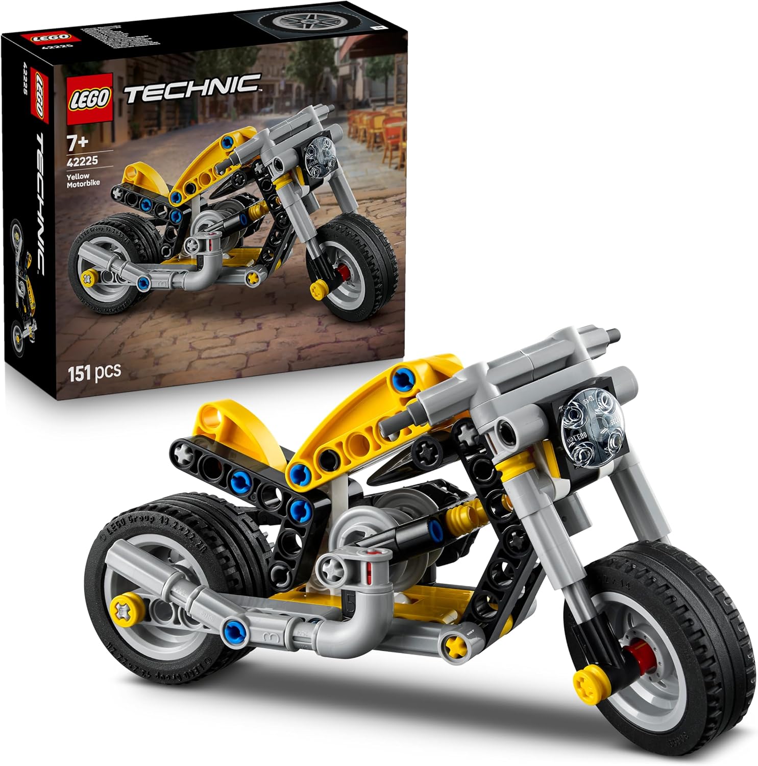 LEGO Lego 42225 Technic, Yellow Motorcycle Toy, Birthday Gift, Blocks, Education, Boys, Girls, Children, 7, 8, 9, Elementary 