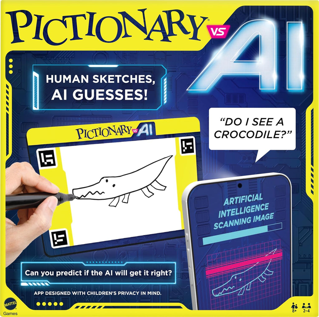 Mattel Mattel Games Pictionary Vs. AI Family Game for Game Nights with Kids, Adults & Families Using Artificial Intelligence 