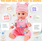 SMILESSKIDDO 14" Baby Doll for Toddler Girls with Dolls Accessiores