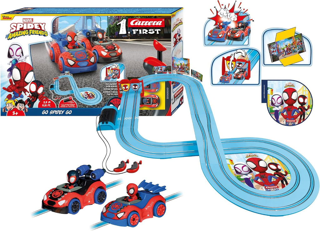 Carrera FIRST First Year Spidey Go Webs Go Slot Car Racing Set (2.9m) I Battery