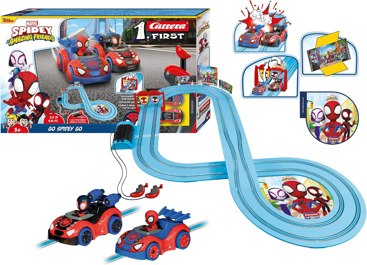 Carrera FIRST First Year Spidey Go Webs Go Slot Car Racing Set (2.9m) I Battery