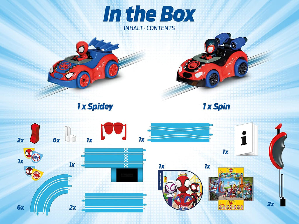 Carrera FIRST First Year Spidey Go Webs Go Slot Car Racing Set (2.9m) I Battery