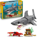 LEGO LEGO Creator 3in1 Fierce Shark with a Treasure Chest Toy - Sea Animal Figure Transforms into an Anglerfish or Manta Ray 