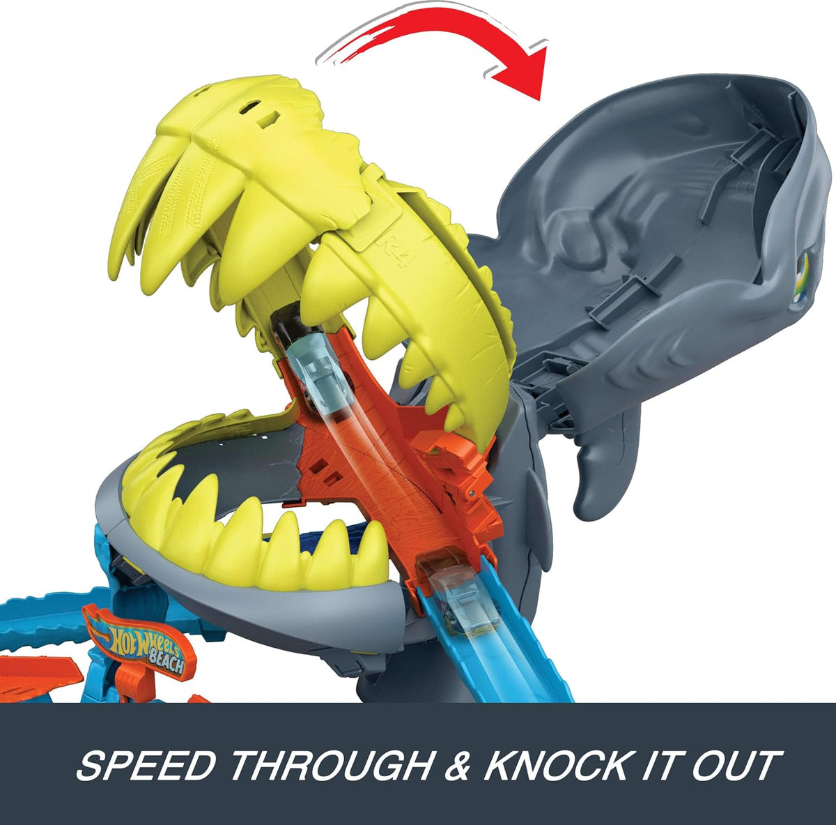 Hot Wheels City Shark Chomp Beach Playset & 1:64 Scale Toy Car