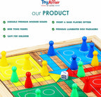 Ankit Toys & Games 2 in 1 Wooden Ludo, Snakes and Ladders Board Game Set for Kids and Adults, Classic Family Board