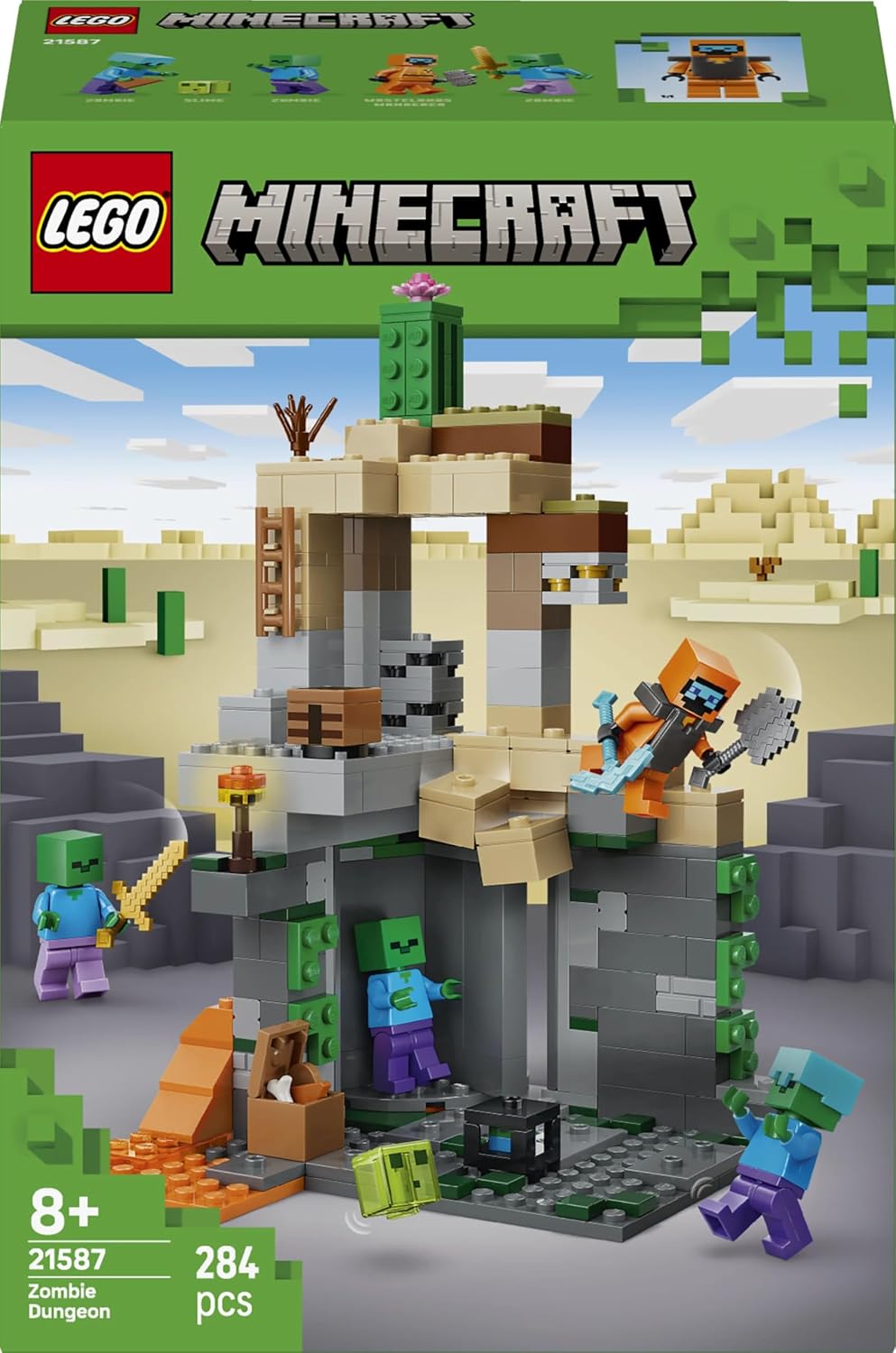 Lego Minecraft 21587 Zombie Dungeon Toy, Birthday Present, Blocks, Boys, Girls, Children, 8, 9, 10, Elementary School