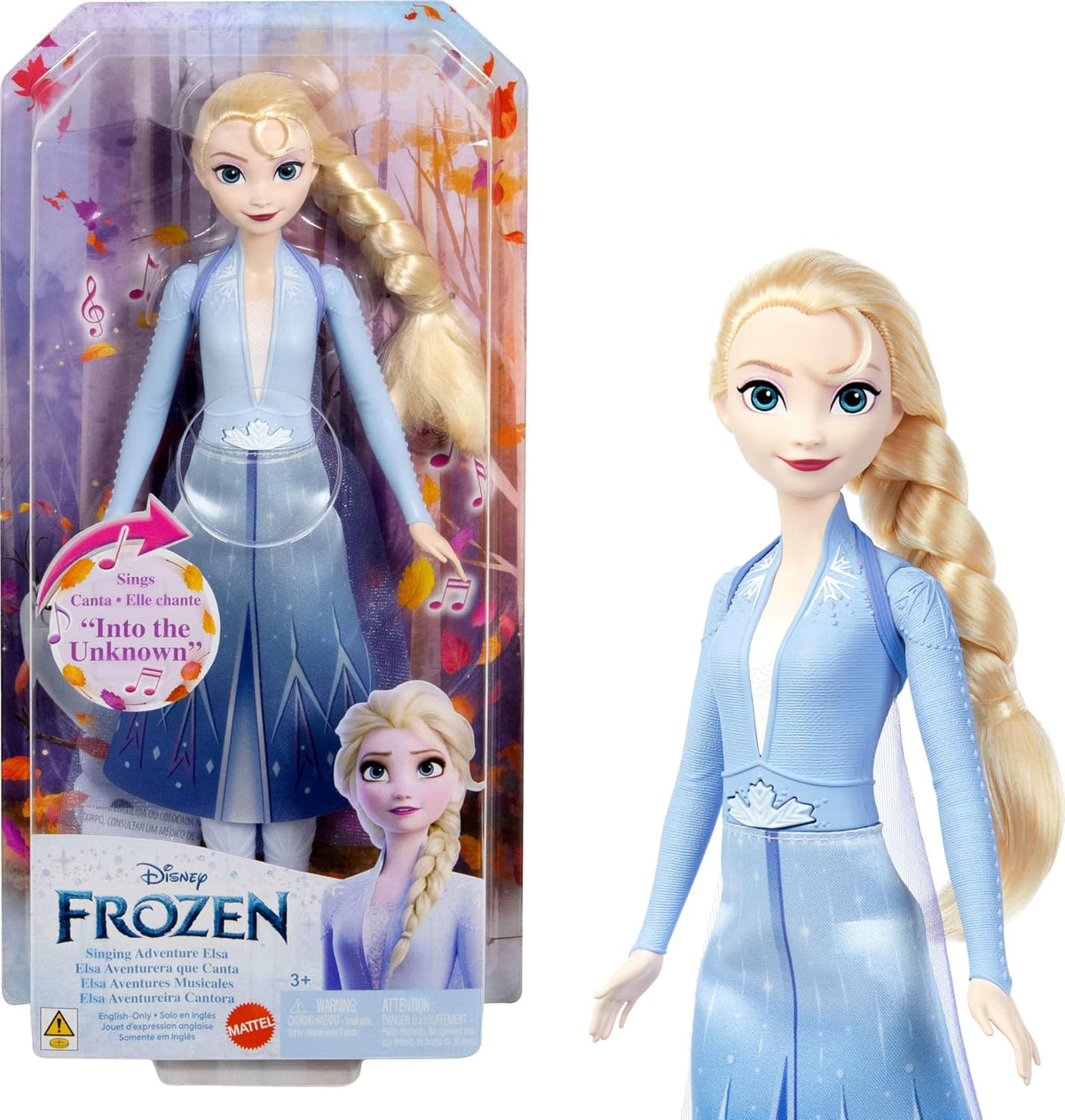 Mattel Disney Frozen Elsa Singing Fashion Doll, Singing Adventure in Signature Clothing