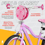 Spartan 20" Serena Girls Bicycle with Training Wheels - Steel Frame, Adjustable Seat & Handlebar - Big Bike for Ages