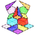 PicassoTiles Magnetic Building Block Set Geometry Shape Magnet Tiles Construction Toy STEM Learning Kit Educational Playset Playboard Pretend Play Stacking Blocks Child Brain Development PT16 Multicolored 16pc 14*10*2in