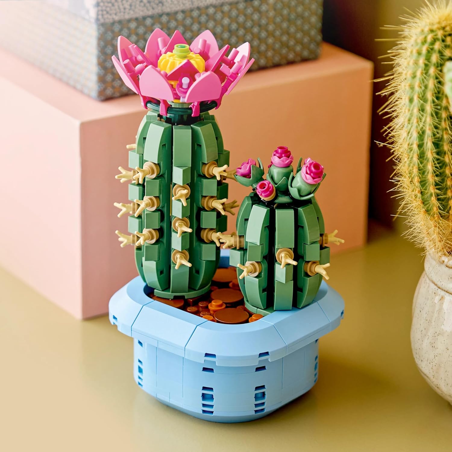 Lego 11509 Botanical Blooming Cactus Toy, Birthday Present, Blocks, Girls, Boys, Kids, 9 Years, 10 Years, 11 Years, Elementary School Students, Decorative Plants, Faux Green, Interior, Stylish