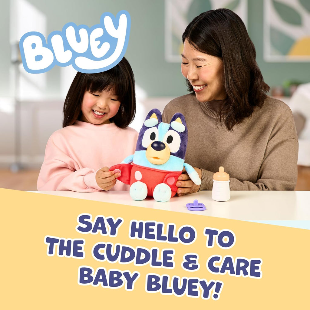 Bluey Baby verwöhnt und pflegt, füttert und beruhigt Baby, elektronisches Plüschtier 28