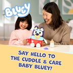 Bluey Baby verwöhnt und pflegt, füttert und beruhigt Baby, elektronisches Plüschtier 28