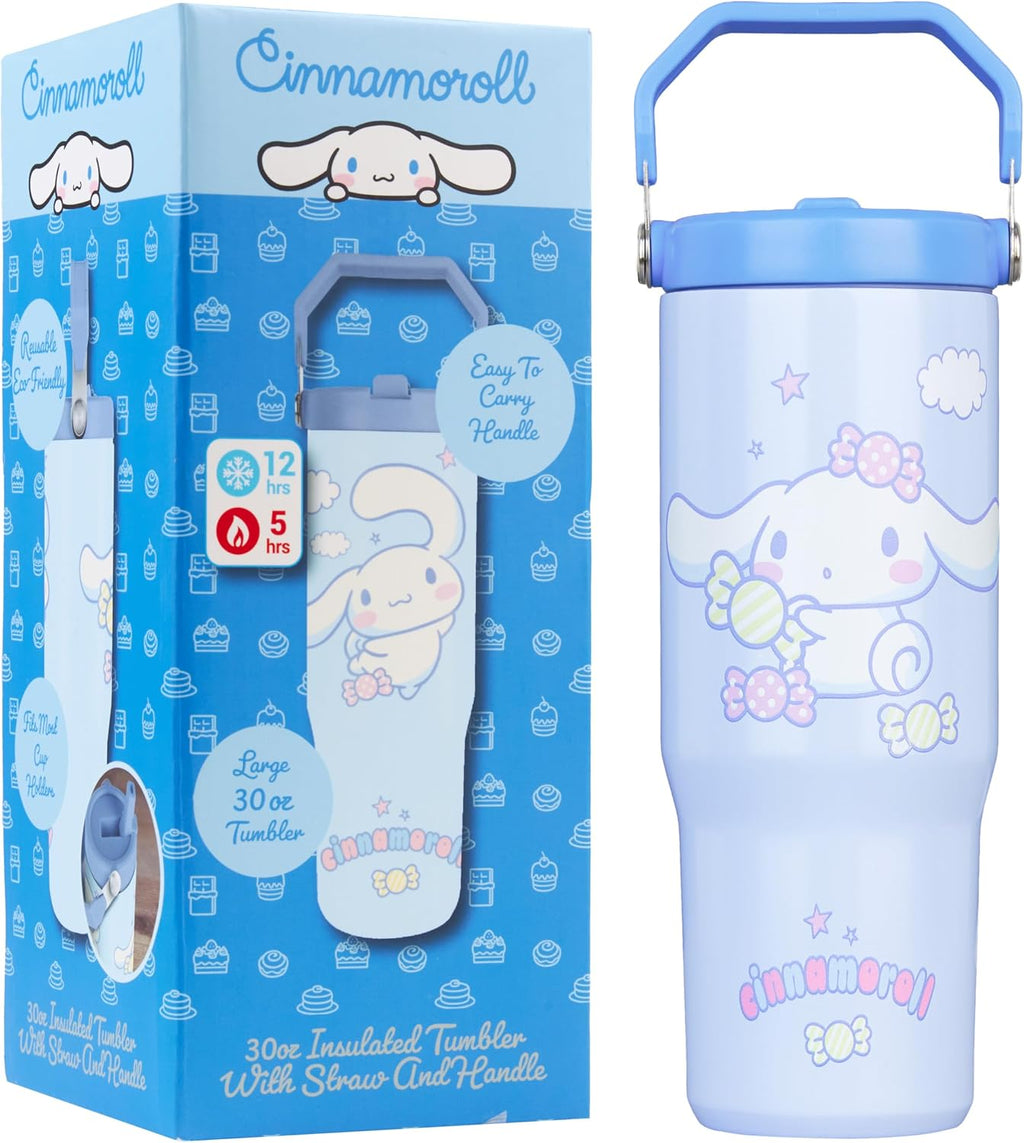 Trend Cinnamoroll Sanrio Insulated Tumbler 850ml, Stainless Steel Water Bottle with Straw