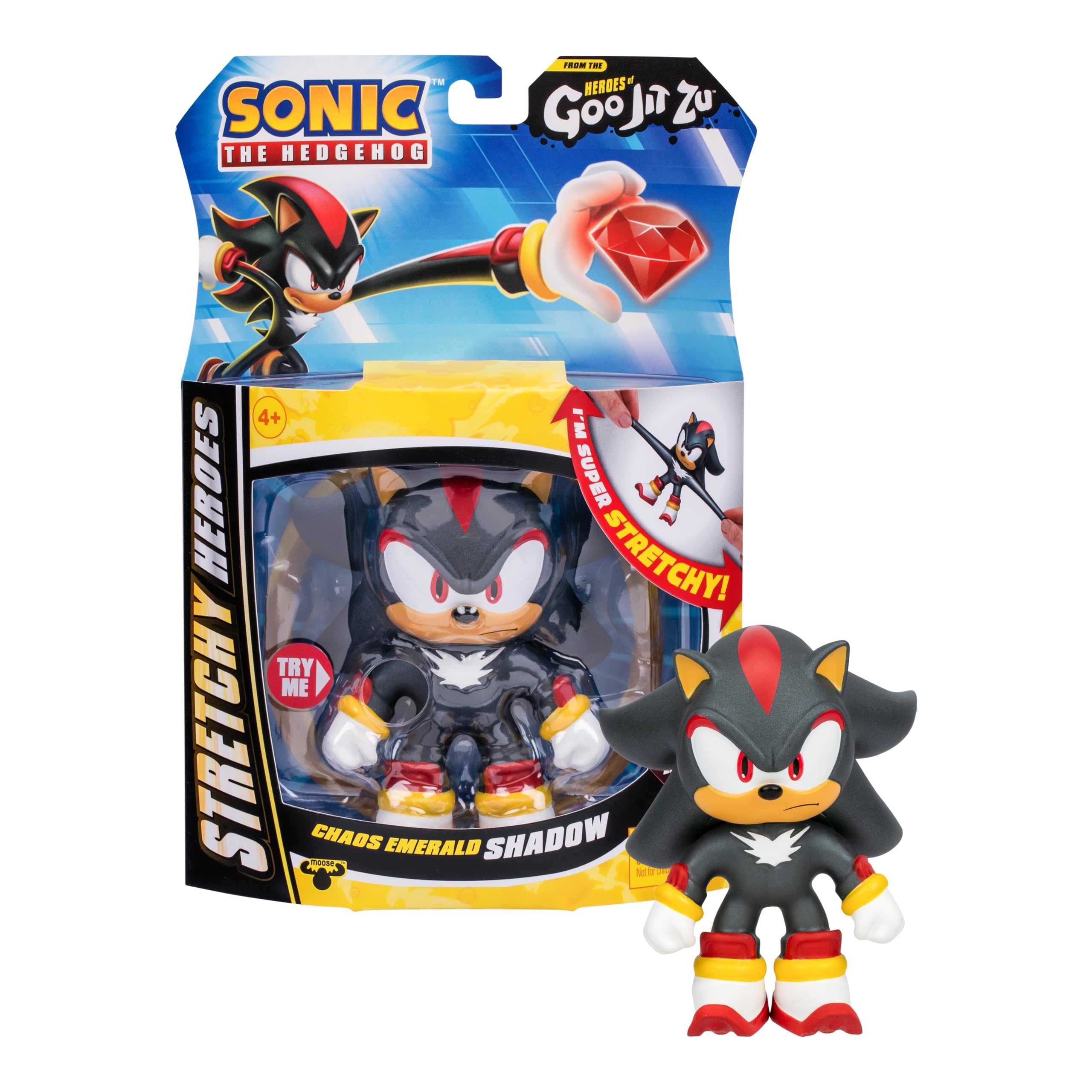 Heroes of Goo Jit Zu Sonic the Hedgehog, Chaos Emerald Shadow, Expandable Heroes, Squeeze the shadow body to reveal the emerald of chaos in his Goo.
