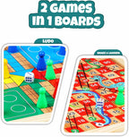 Ankit Toys & Games 2 in 1 Wooden Ludo, Snakes and Ladders Board Game Set for Kids and Adults, Classic Family Board