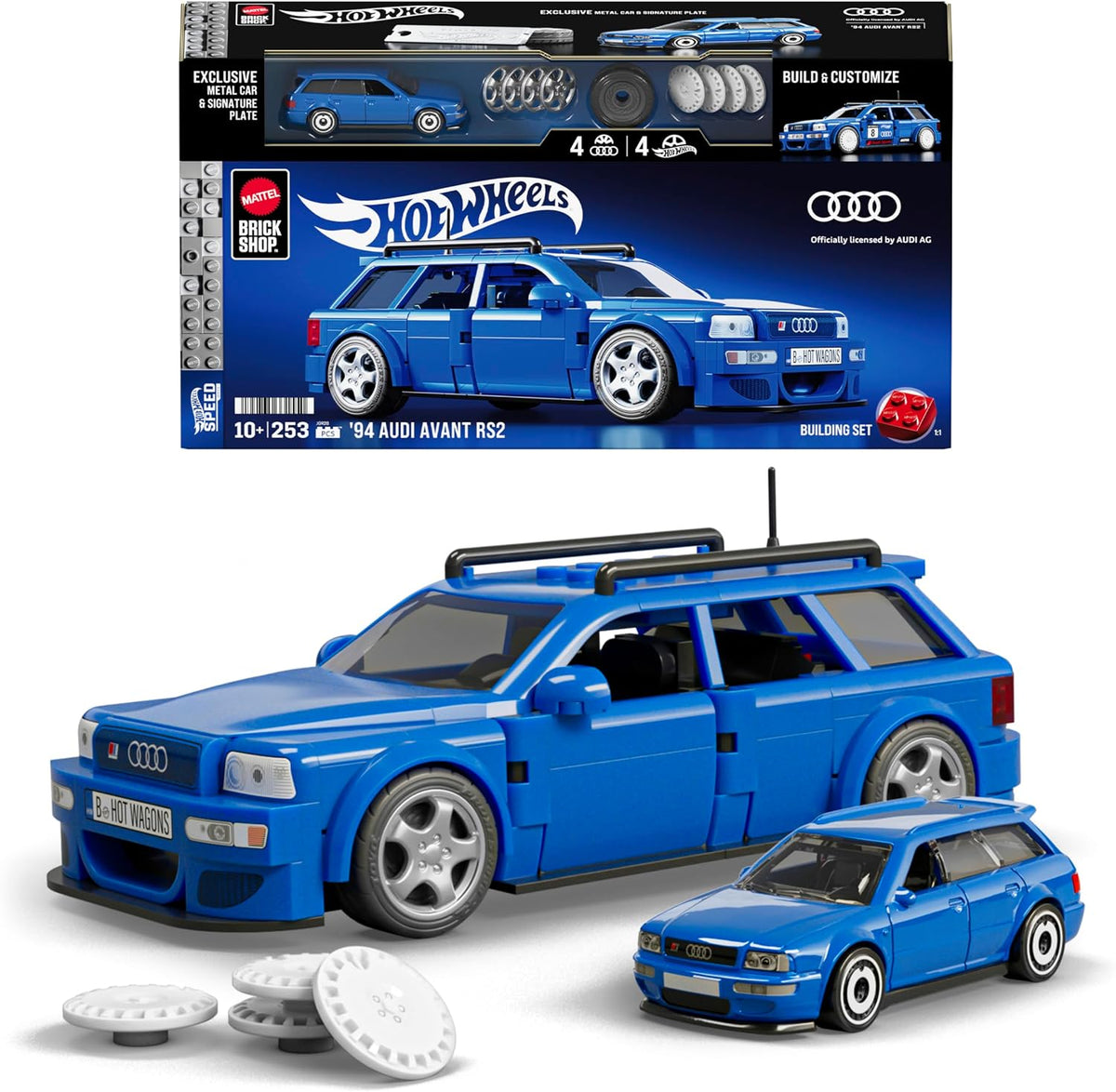 Mattel Brick Shop Hot Wheels Speed Series Building Set, '94 Audi Avant RS2 with 253
