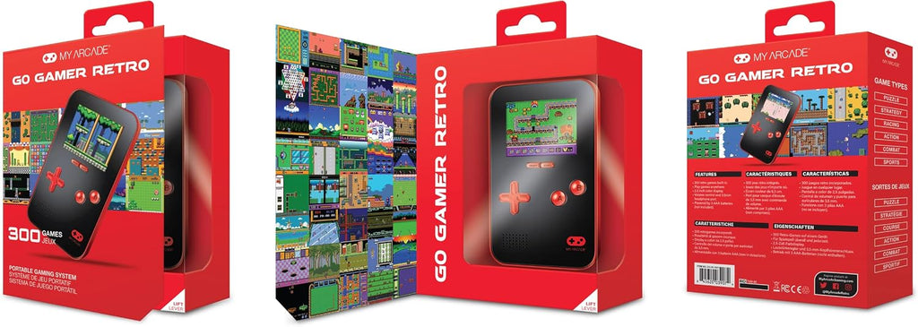 My Arcade Go Gamer Portable - Handheld Gaming System - 300 Retro Style Games - Battery Powered - Full Color Display