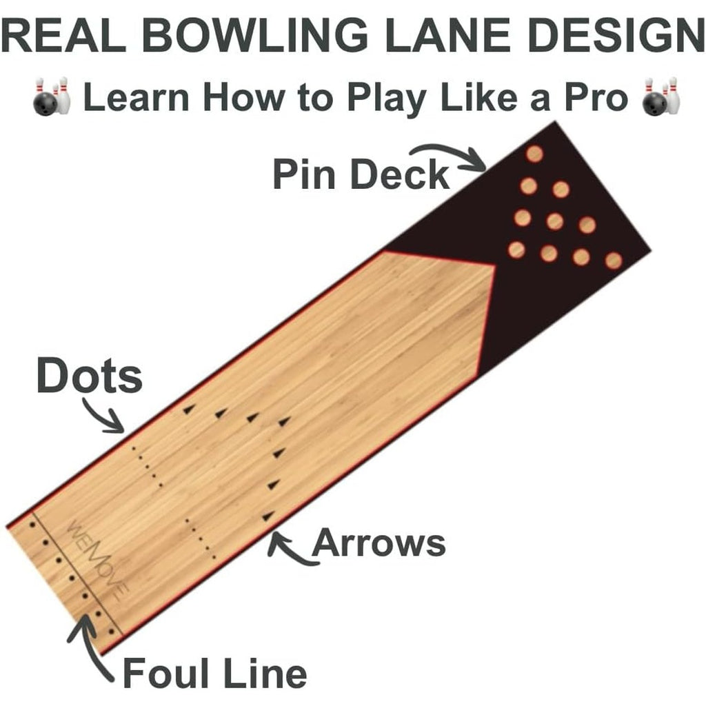 Mini Kids Bowling Set - Bowling Pins & Ball Game Set - Full Bowling Alley Games Toys & Score Cardfor Kid Age 5+ & Adult - Home Indoor Outdoor Backyard Lawn Yard (10 Pins, 1 Ball, 1 Lane Mat)