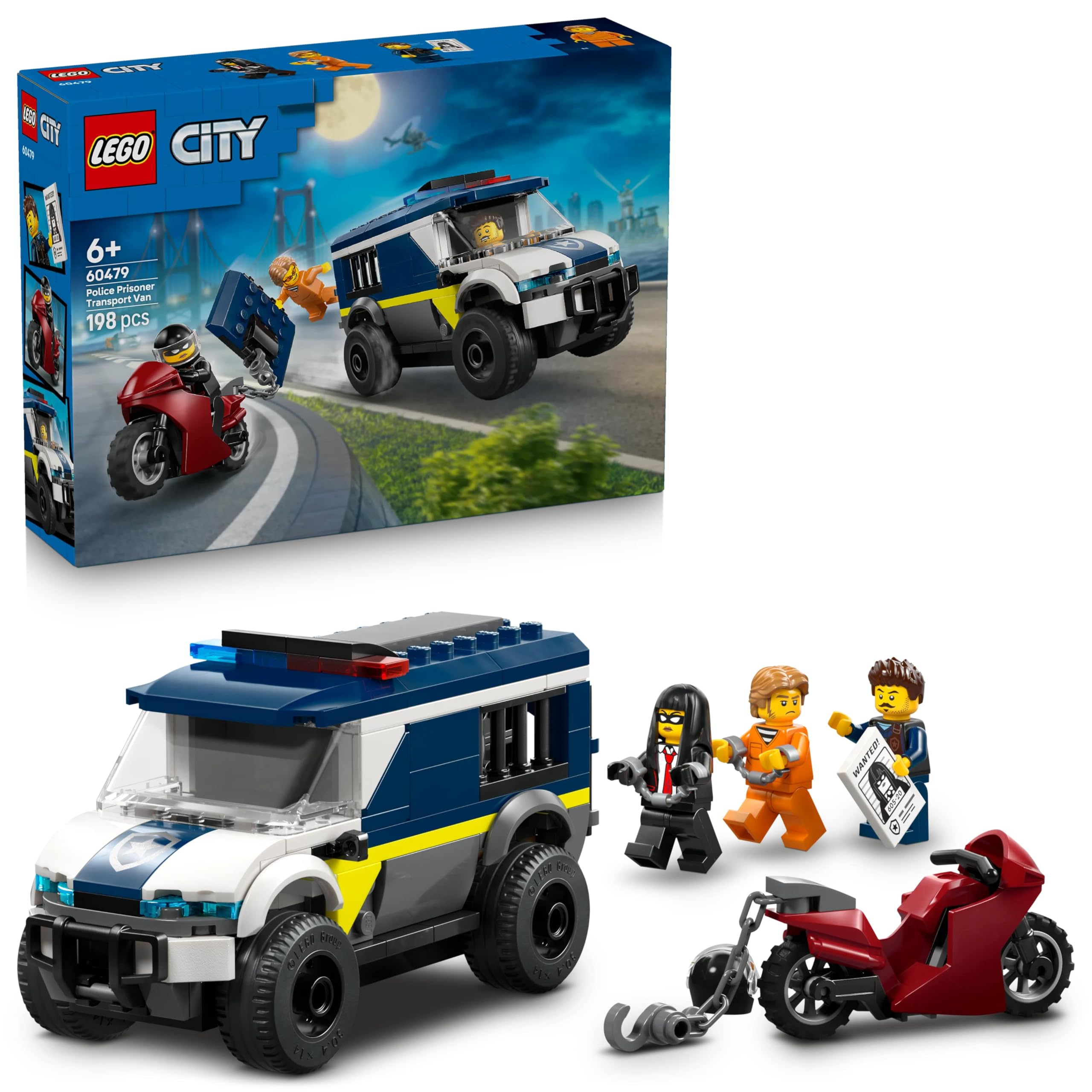 Lego 60479 City Police Security Car Toy, Birthday Present, Blocks, Educational, Boys, Girls, Kids, 6, 7, 8, 9, Vehicle, Car, Mini Car, Interior, Stylish Police Transportation Vehicle