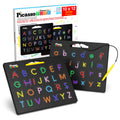 PicassoTiles Magnetic Alphabet Board 12x10 in Dual Sided Learning Pad with Upper and Lowercase Letter Tracing Stylus Pen Reusable Erasable Educational Toy Kids Preschool Montessori Writing Tool PTB03 2-in-1 Alphabets