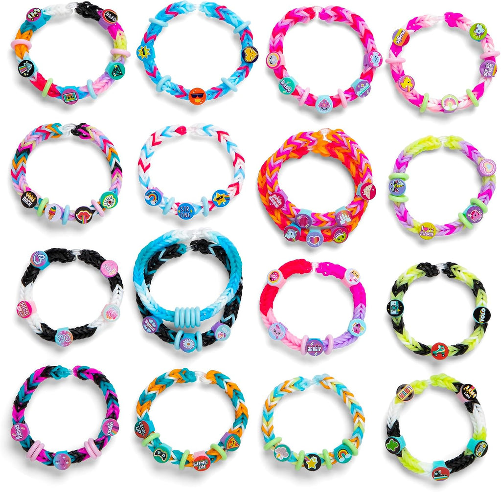 Rainbow Loom: Beadmoji Deluxe - DIY Rubber Band & Bead Bracelet Kit - Includes 2200 Bands